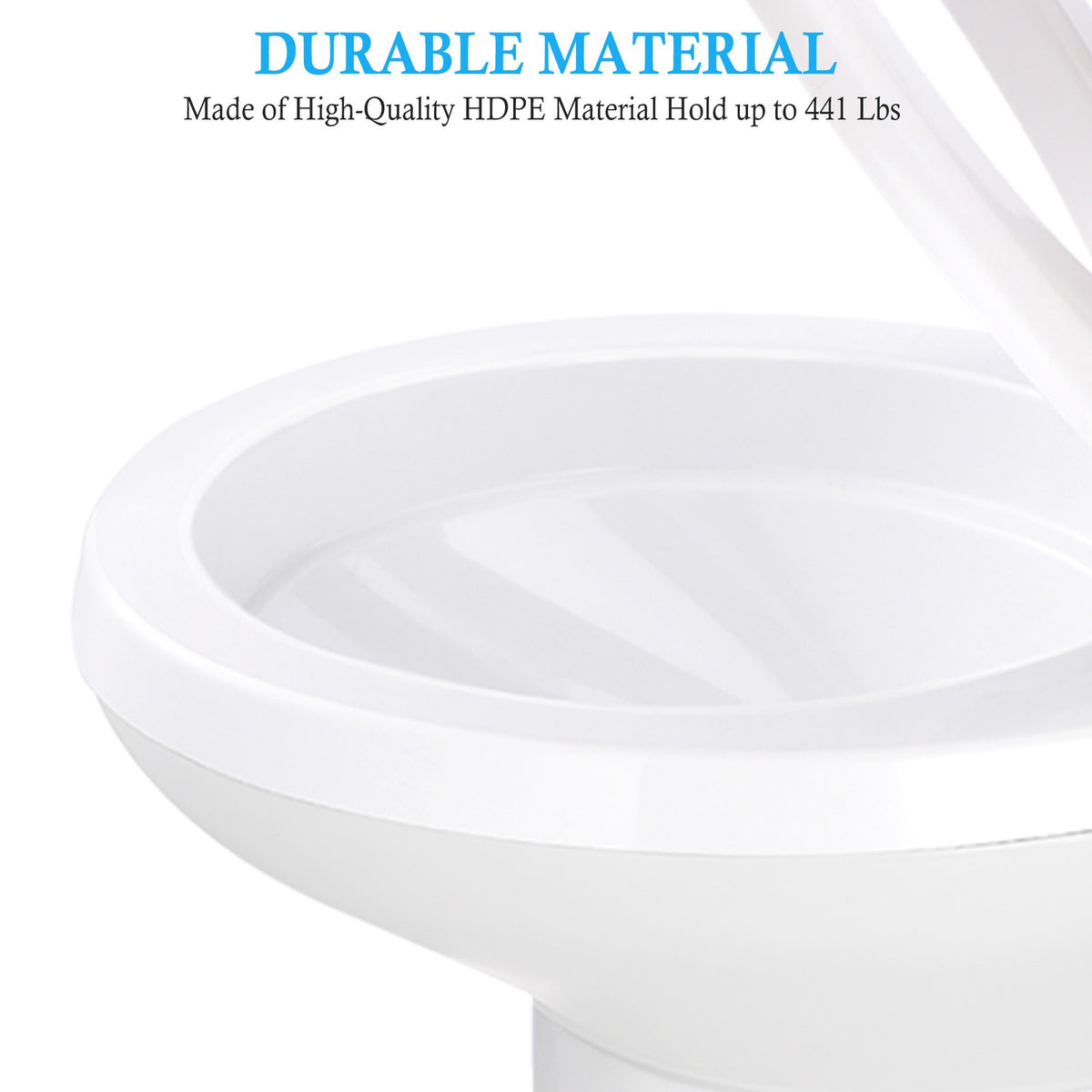 20-Inch Gravity Flush RV Camper Toilet with Foot Pedal & Household Comfort