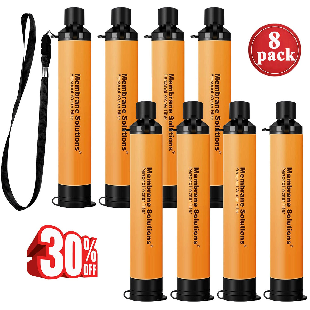 Emergency Water Filter Straws 5000L Pack - Portable Camping Hiking Survival