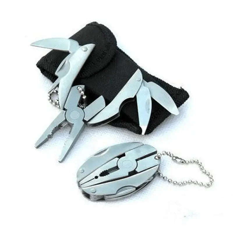 Portable Multi-Tool Pliers Knife Keychain Set - Stainless Steel, Outdoor