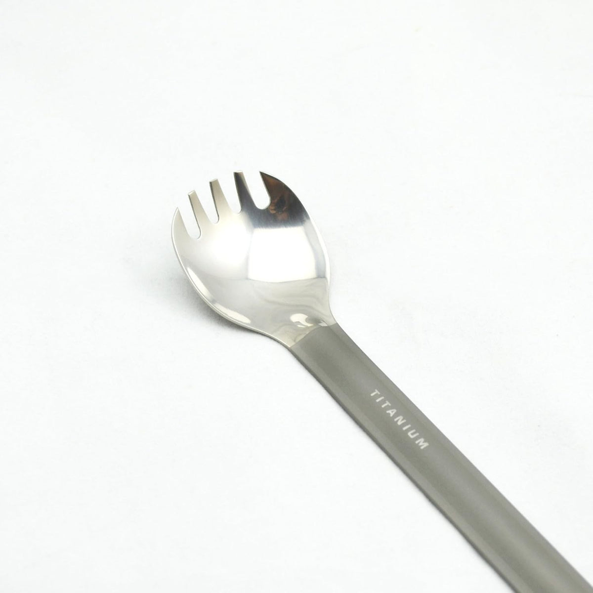 Titanium Long Handle Spork with Polished Bowl - Ultralight Camping Utensil