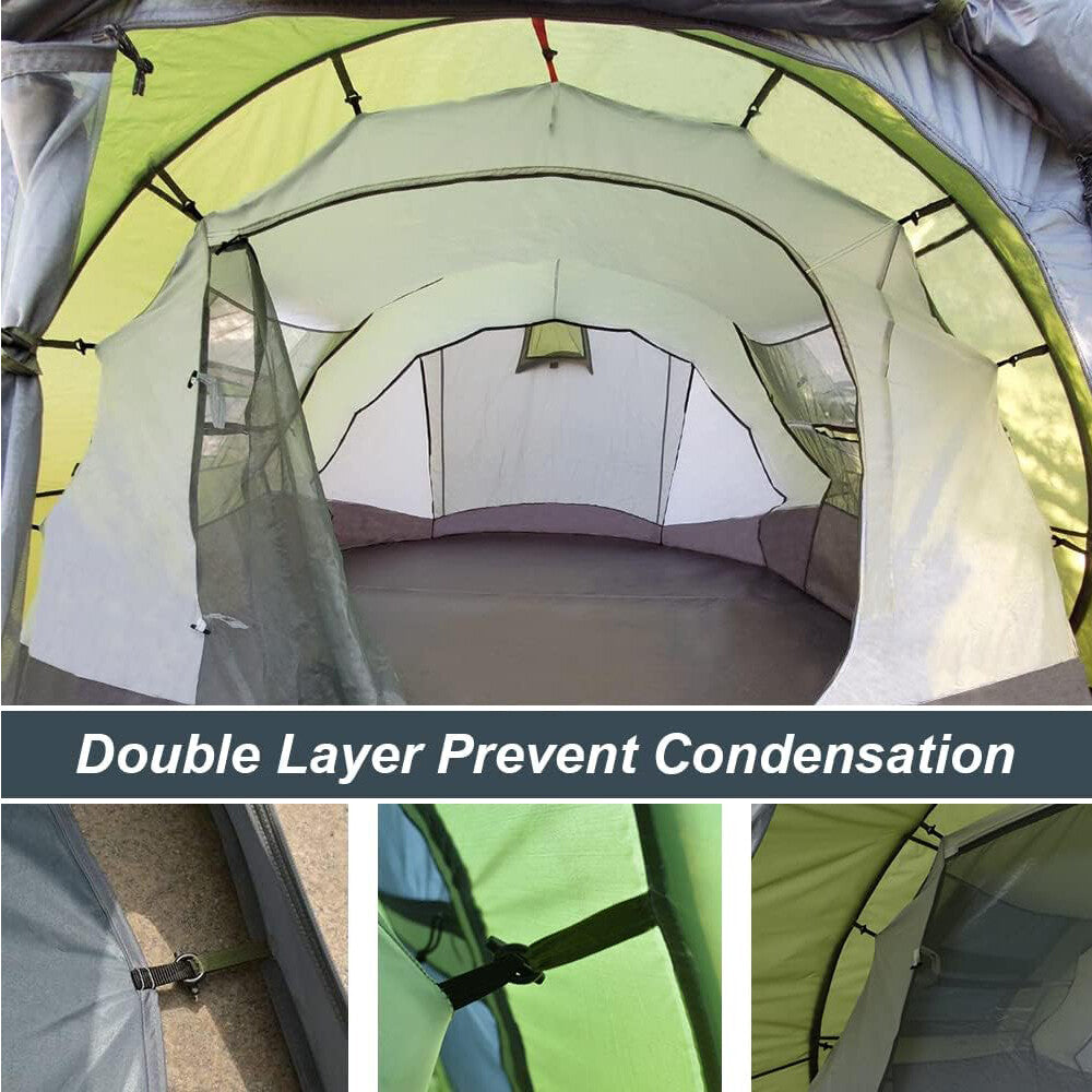 5-6 Person Waterproof Pop Up Camping Tent with Vestibule & Mesh Windows