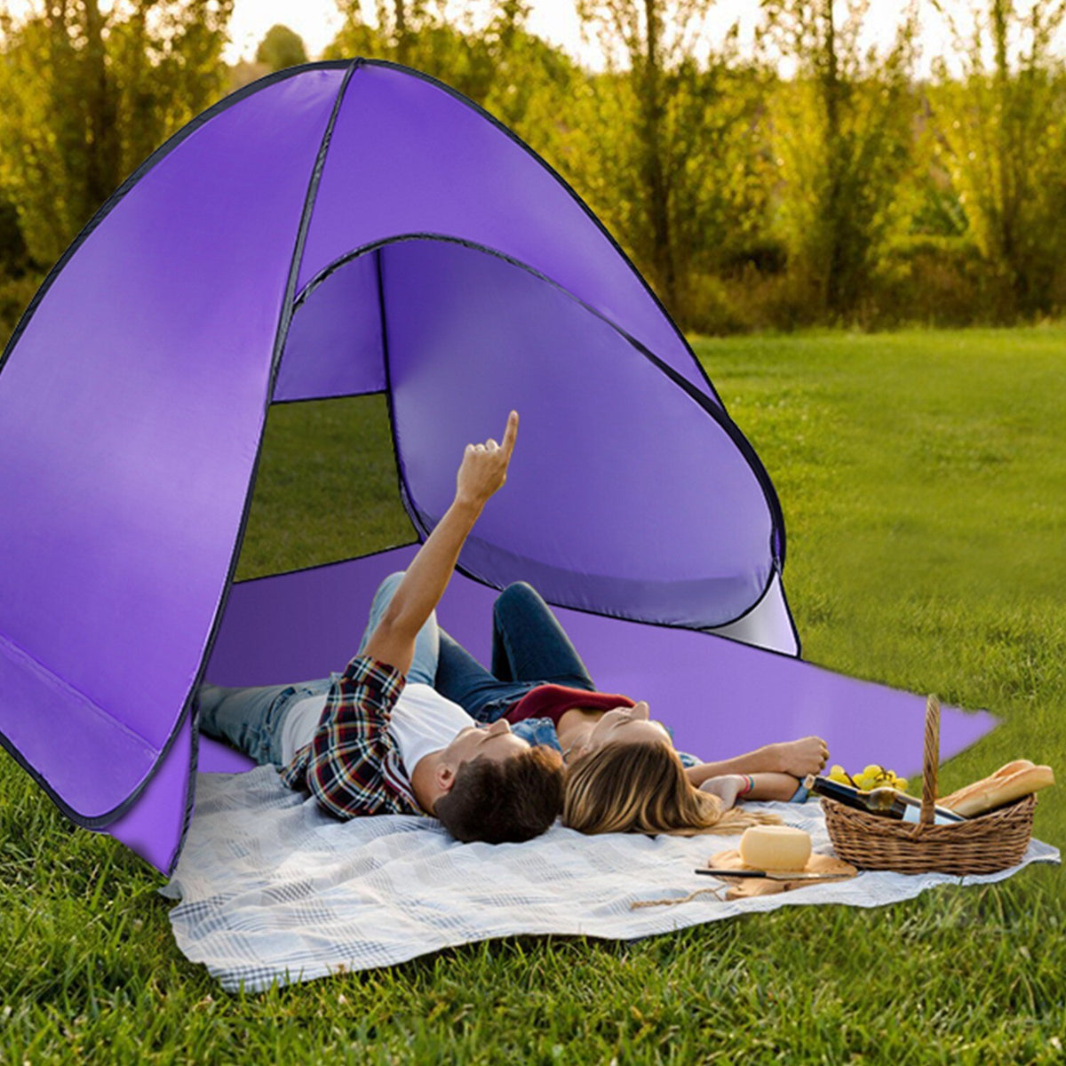 Automatic Pop Up Beach Tent for 2-3 People Outdoor Camping Fishing Lake