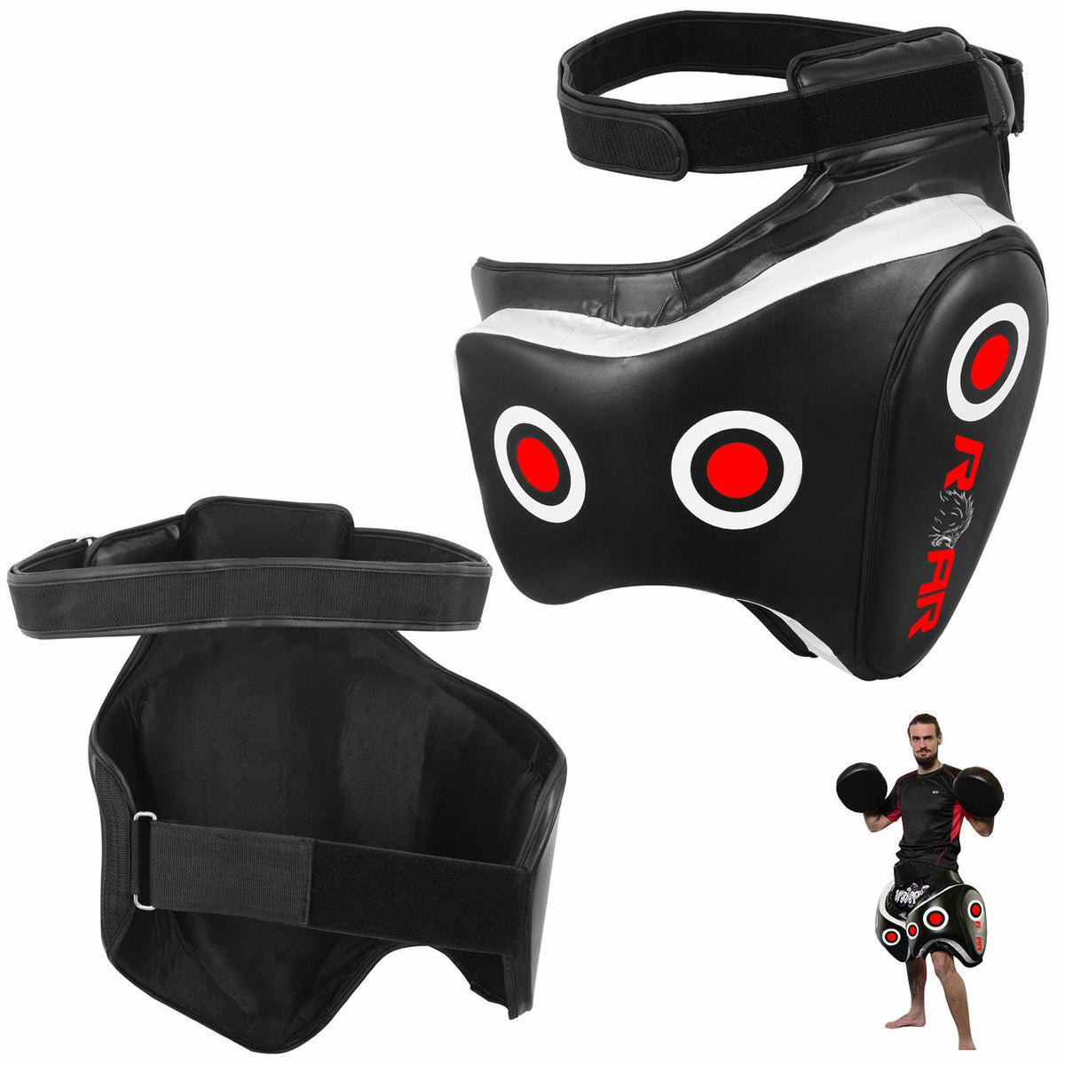 MMA Kickboxing Thigh Pad and Belly Protector Set for Combat Training