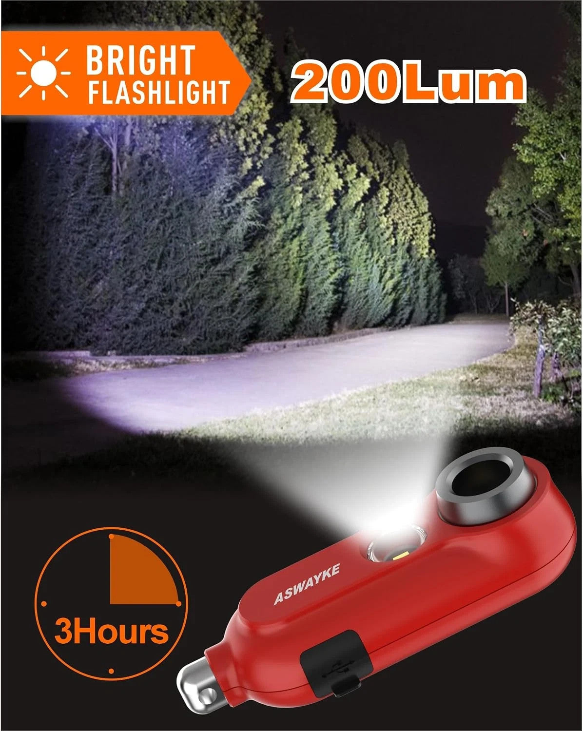 Rechargeable 125dB Waterproof Bear Horn with LED Flashlight & USB-C Charging