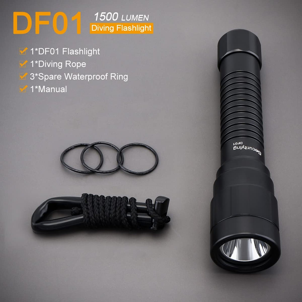 Underwater Diving Light 1500 Lumens Waterproof Torch for Scuba