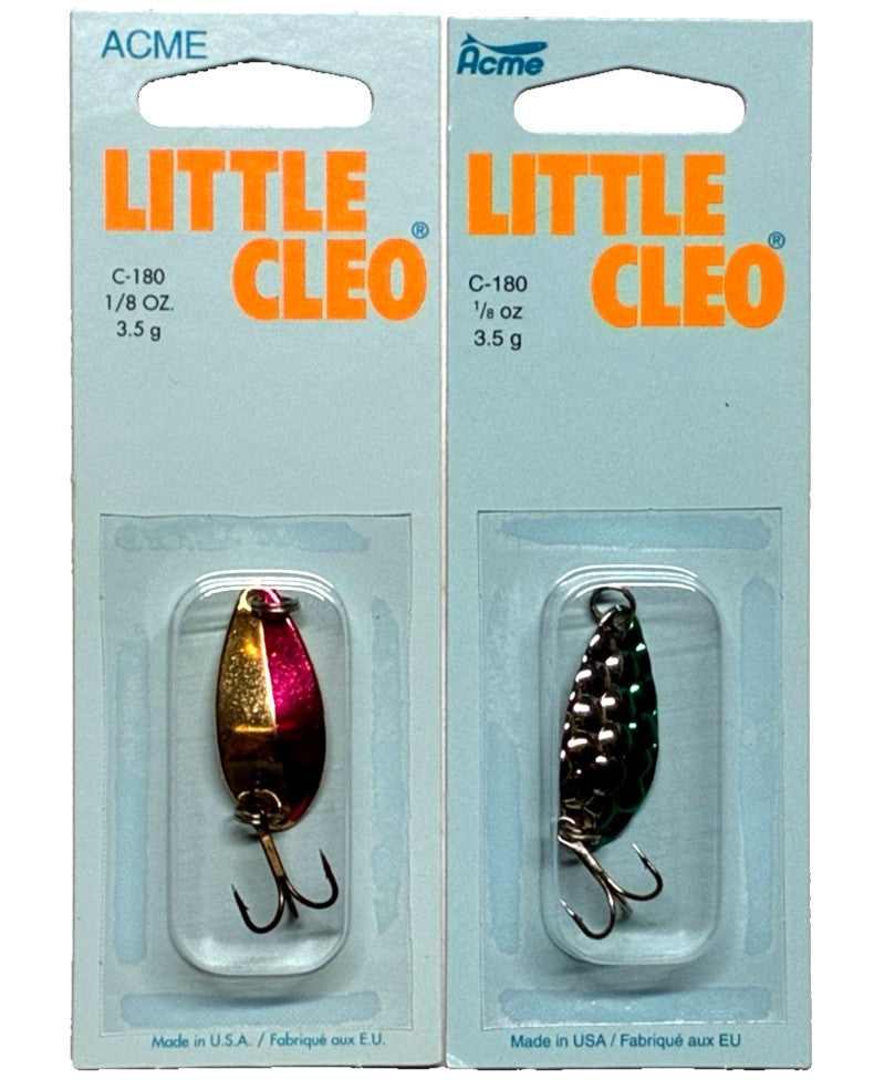 Fishing Spoon Lure Set - Gold Burgundy & Ripple Nickel Green 1/8oz