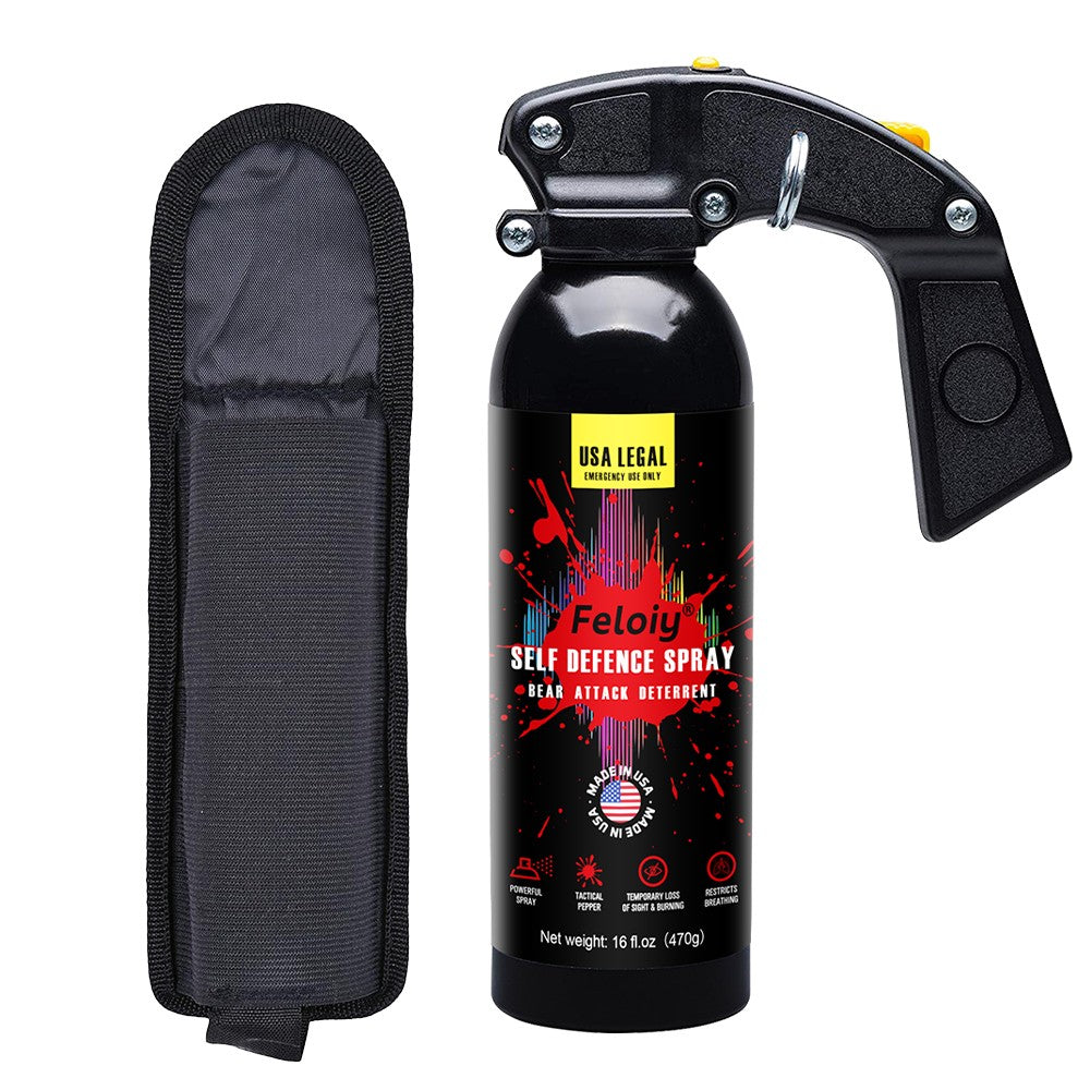Self Defense Bear Spray 16oz with Holster - Deterrent for Bear Attacks