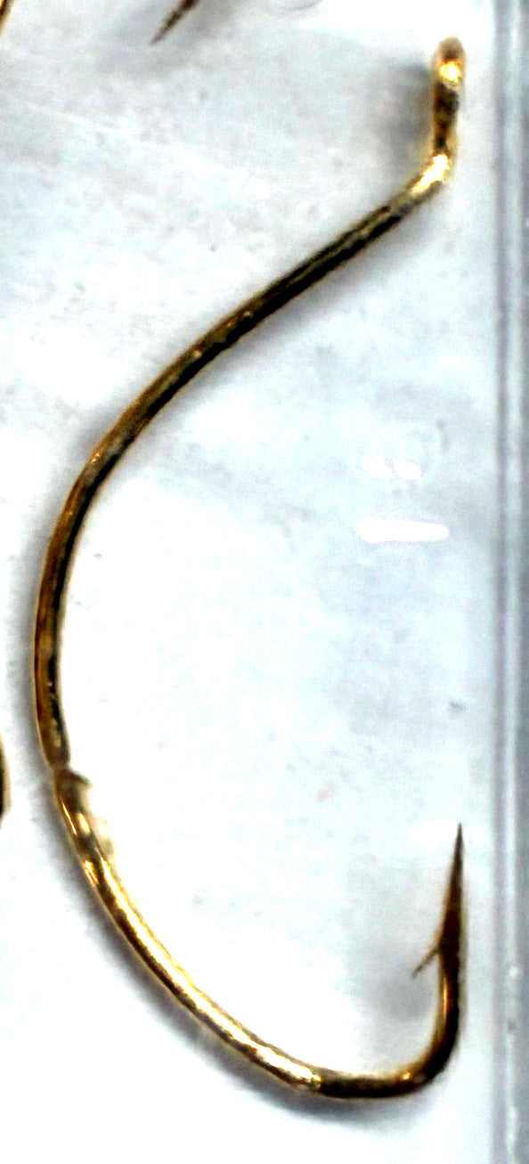 All Purpose Wide Gap Kahle Fishing Hooks - Size 1/0, Gold, 100 Pack