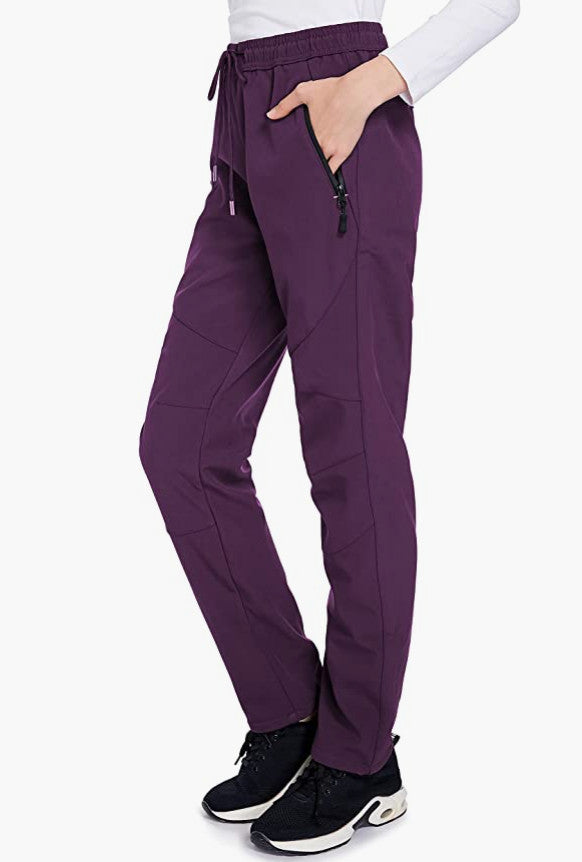 Women's Waterproof Snow Ski Pants with Fleece Lining - Windproof & Warm Outdoor Hiking Trousers