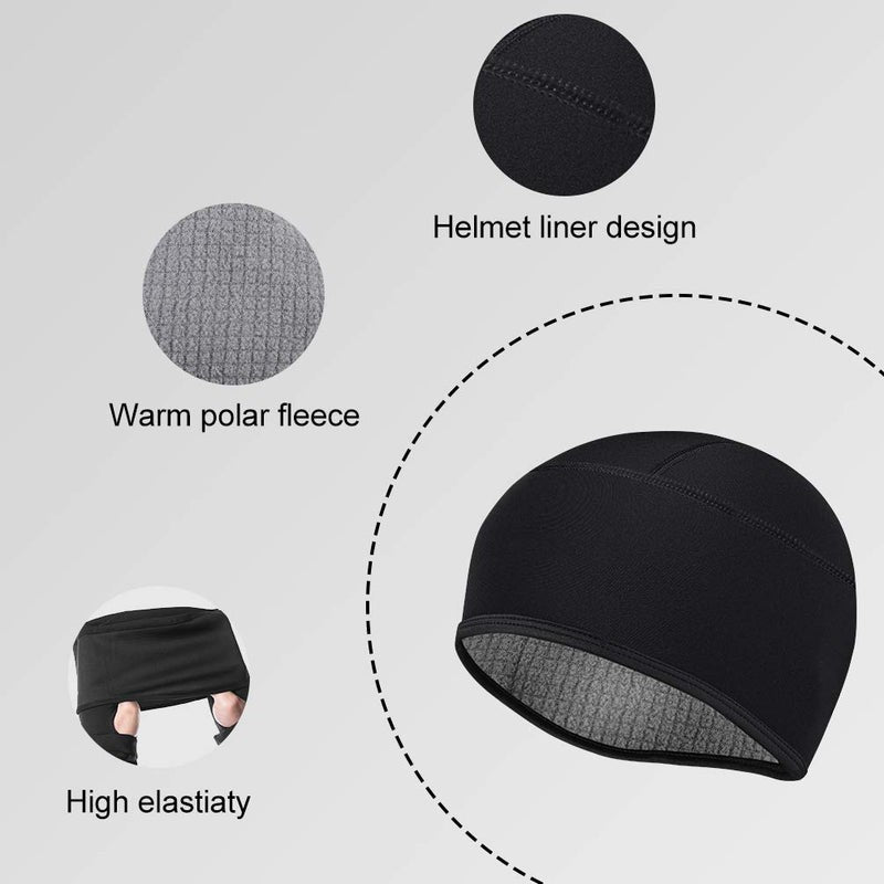 Thermal Cycling Skull Cap Hat for Men Women Moisture-Wicking Helmet Liner
