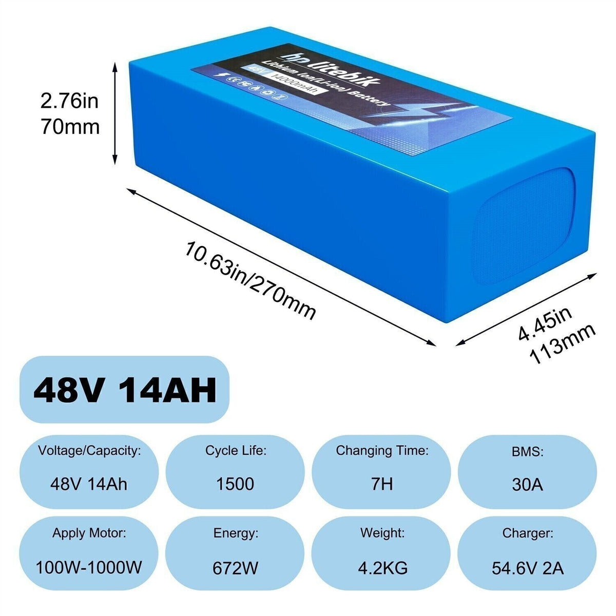 Electric Bike Battery 36V-72V for E-Scooter & Bicycle UL 2271 Certified