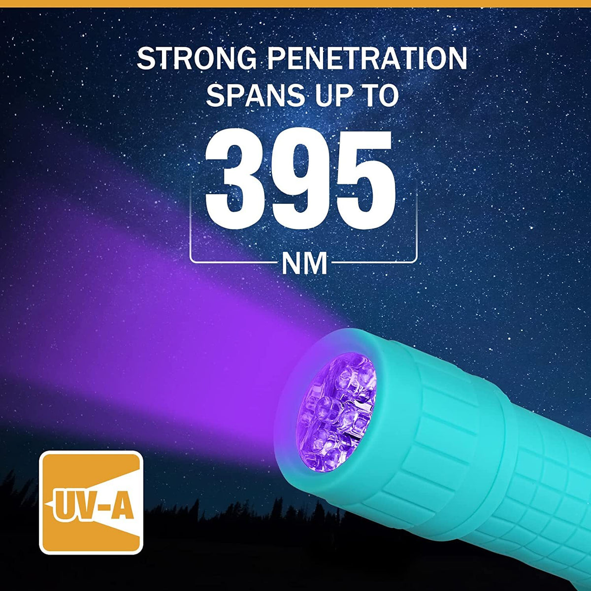 Mini UV Black Light Flashlight 9-LED 395nm for Stains Scorpions Pet Urine Detecting