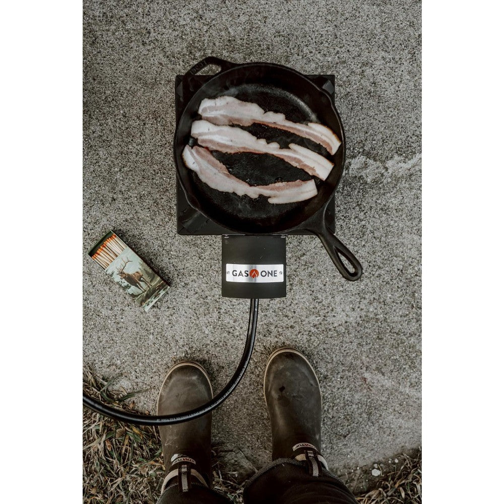 High Pressure Propane Burner for Outdoor Cooking with Heat Shield Guard