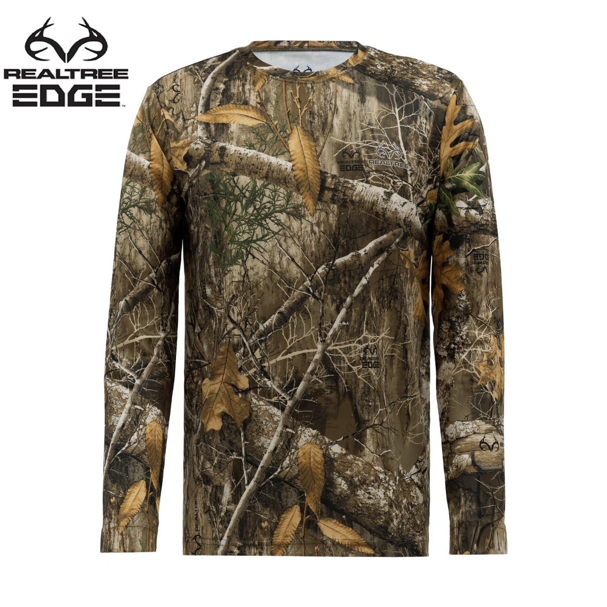 Men's Camouflage Thermal Crew Top Performance Scent Control