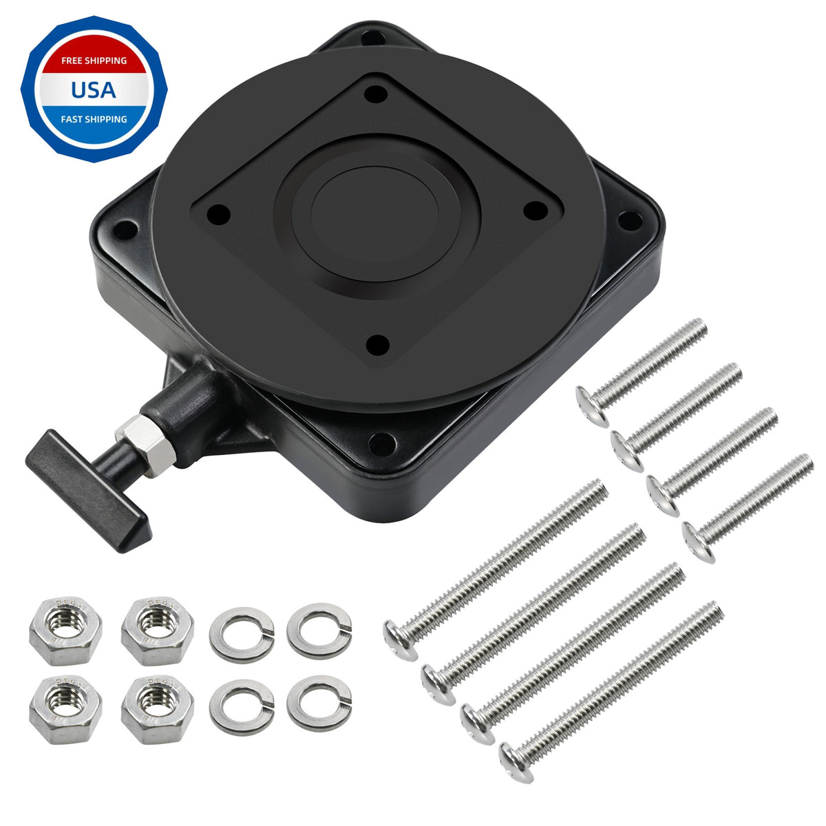Cannon Downrigger Swivel Mounting Base - Surface or Rail Mount, 360° Rotation