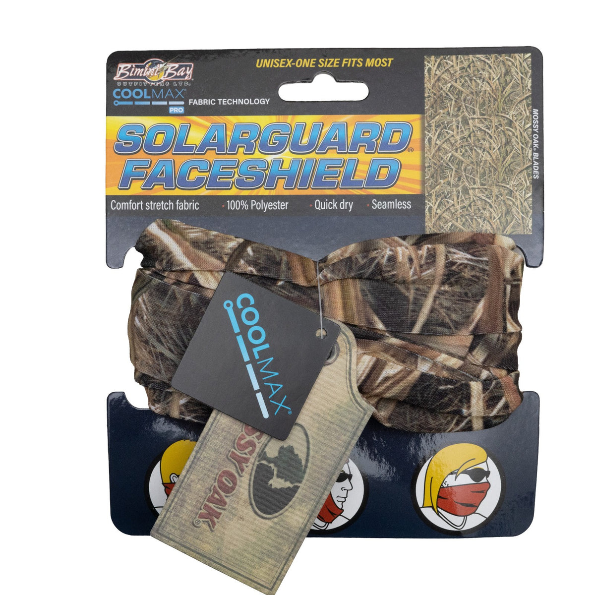 Sun Protection Faceshield with Coolmax Fabric - UPF 50+ Mossy Oak Blades