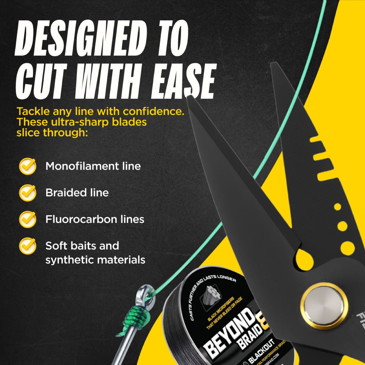 Fishing Shears 6.5 Inch Heavy Duty Line Cutters with Multi-Tool Features