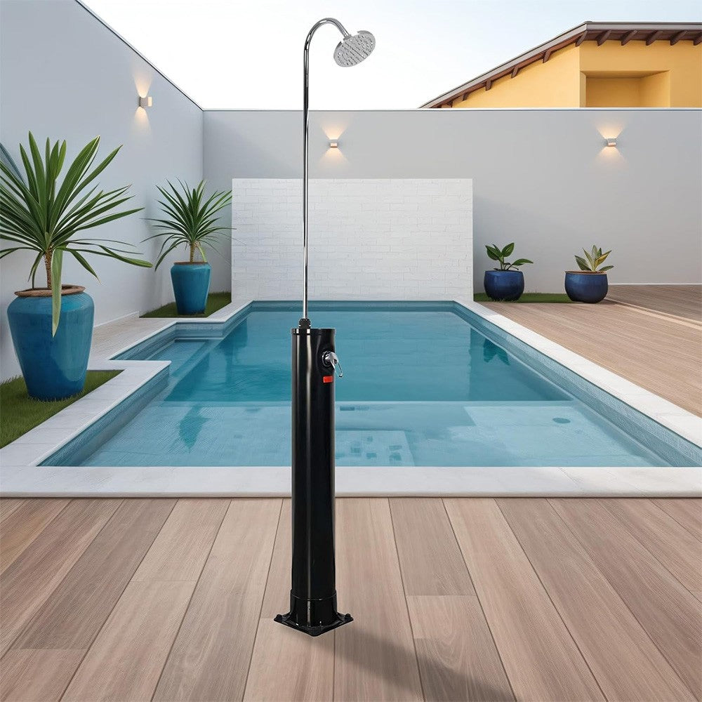 7FT Solar-Powered Outdoor Shower with Adjustable Head and Foot Tap