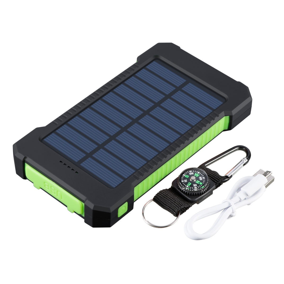 10,000mAh Solar Power Bank with Dual USB Ports Portable Emergency Charger