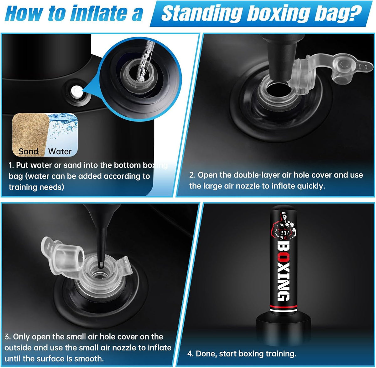 Upgraded Freestanding Punching Bag for Adults, 70" Standing Punching Bag