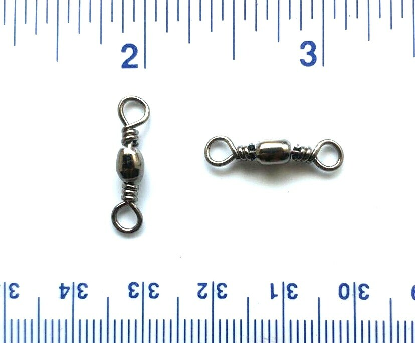 1000 Black Barrel Swivels Size 7 Fishing Tackle - 50# Test Bulk Pack