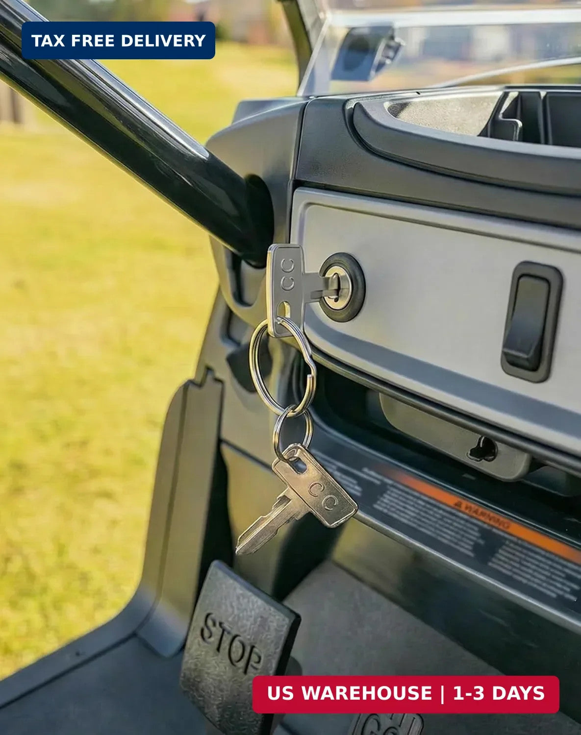 Golf Cart Ignition Keys Set with Keychain - Compatible with Club Car DS & Precedent