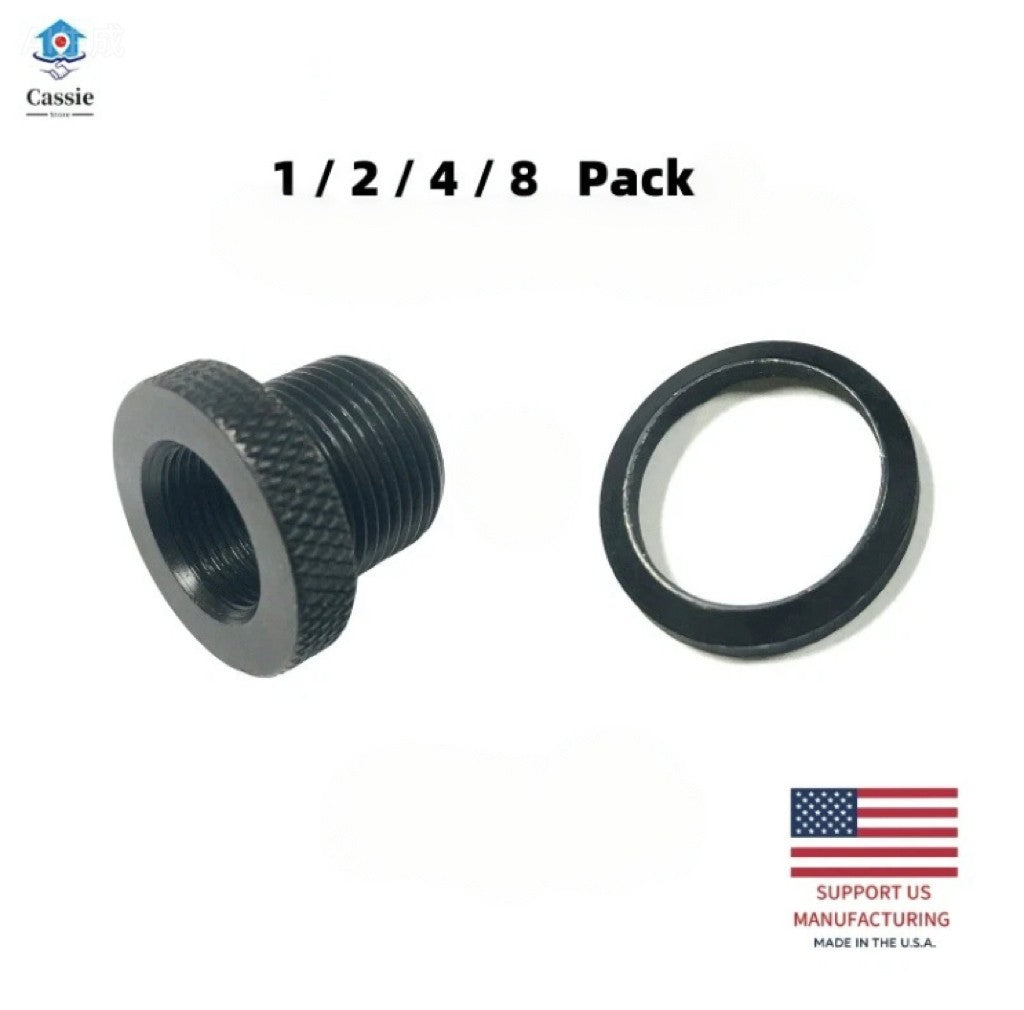 Thread Adapter Set 1/2x28 to 5/8x24 with Crush Washer - Steel or Aluminum, USA Made