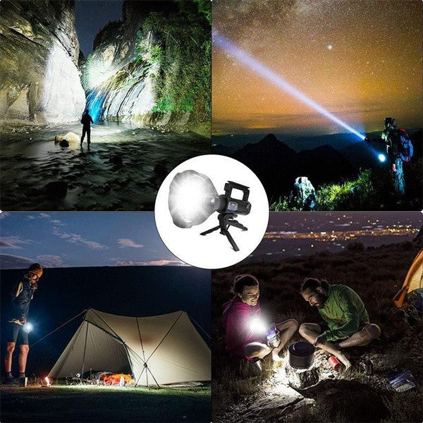 90000LM High Power LED Spotlight Flashlight with 4 Modes Waterproof Searchlight