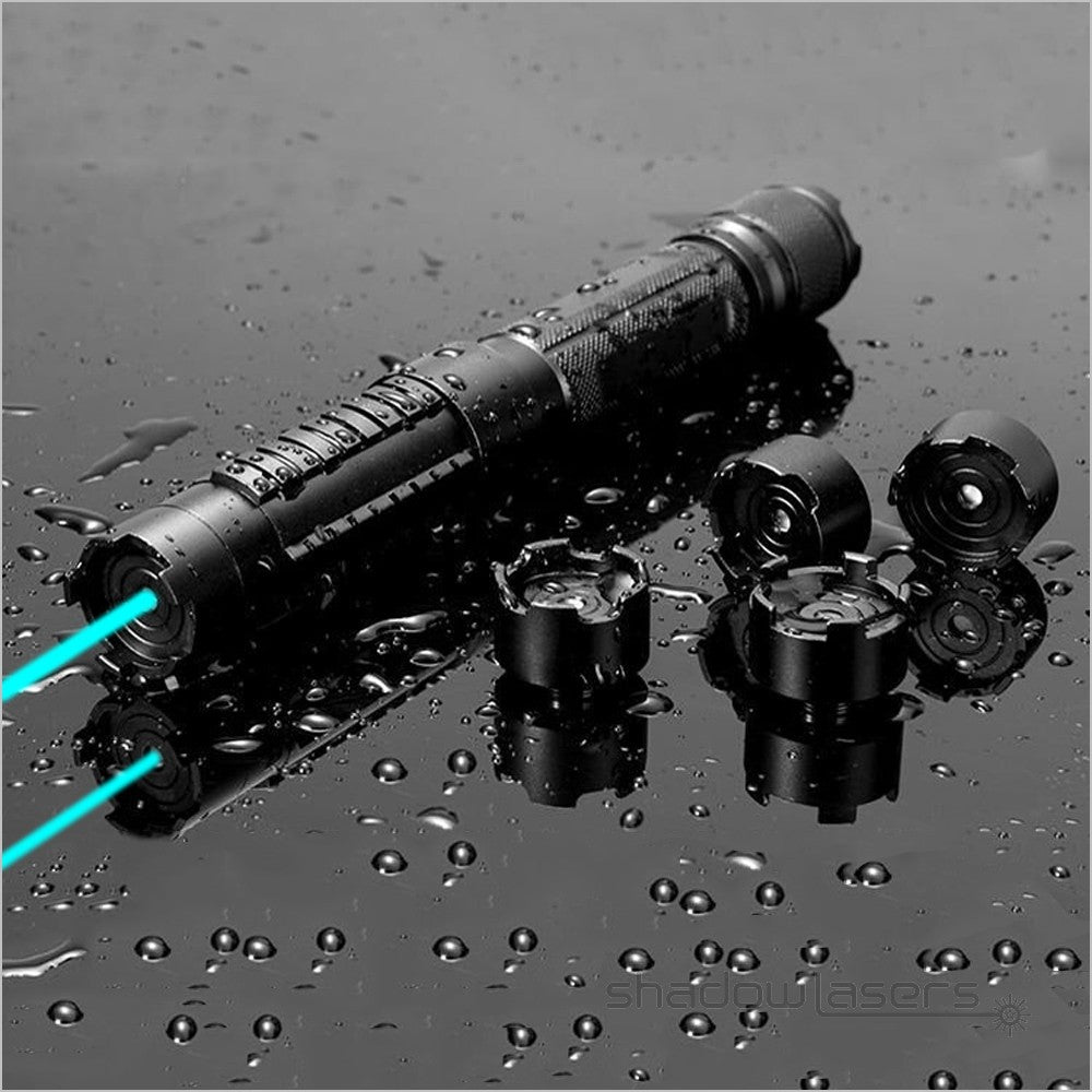 Adjustable Focus 488nm Cyan Handheld Laser Flashlight with Safety Goggles