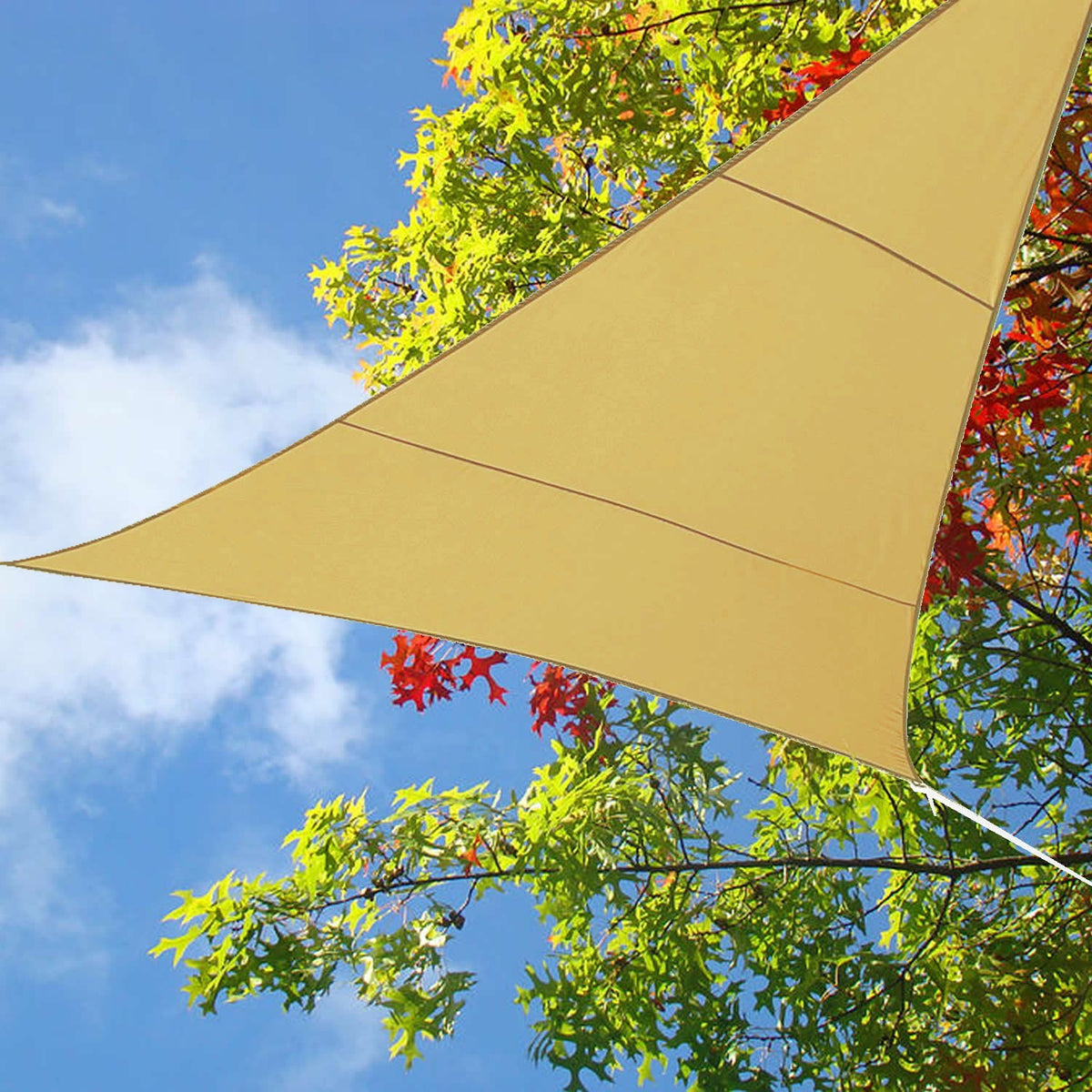 12' x 12' Triangle Waterproof Sun Shade Sail - Sand Beige Outdoor Canopy