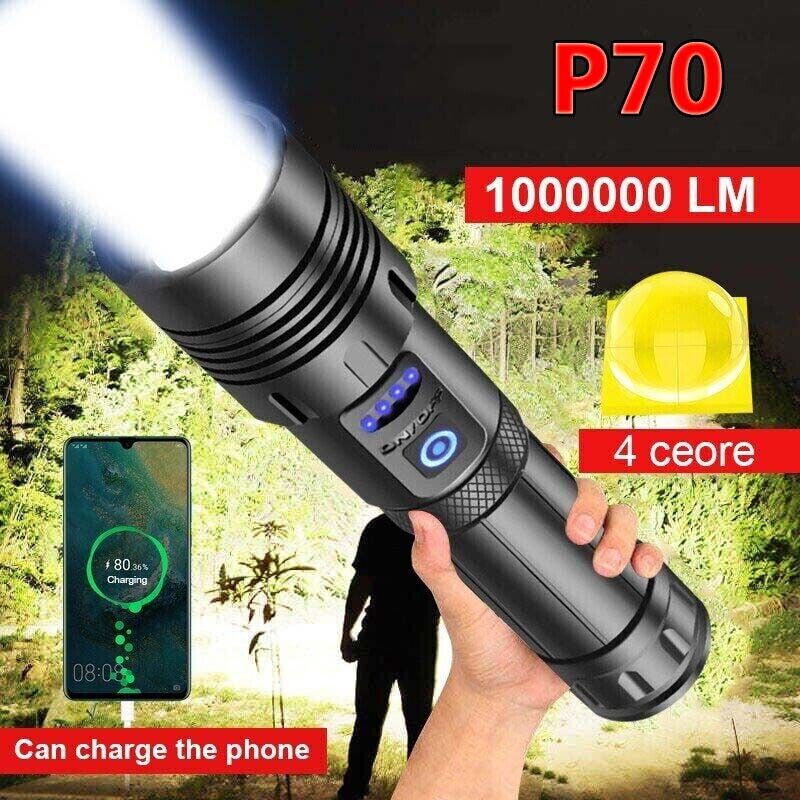 Super Bright Rechargeable LED Tactical Flashlight 1,000,000 Lumens Waterproof Long Range