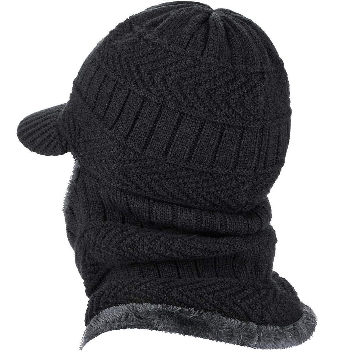 Winter Knitted Face Mask & Hat Set for Cycling Ski Warmth Men Women