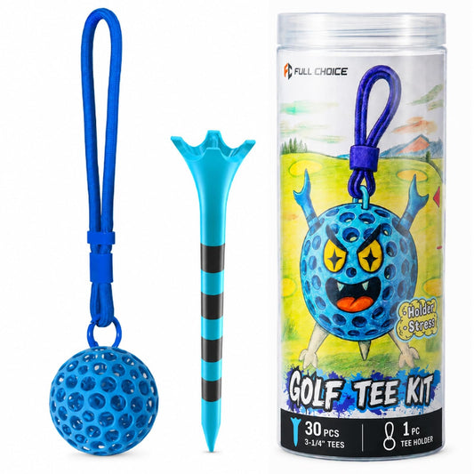 Golf Tees 50 Pack with Tee Holder - Durable Plastic 3-1/4" for Drivers