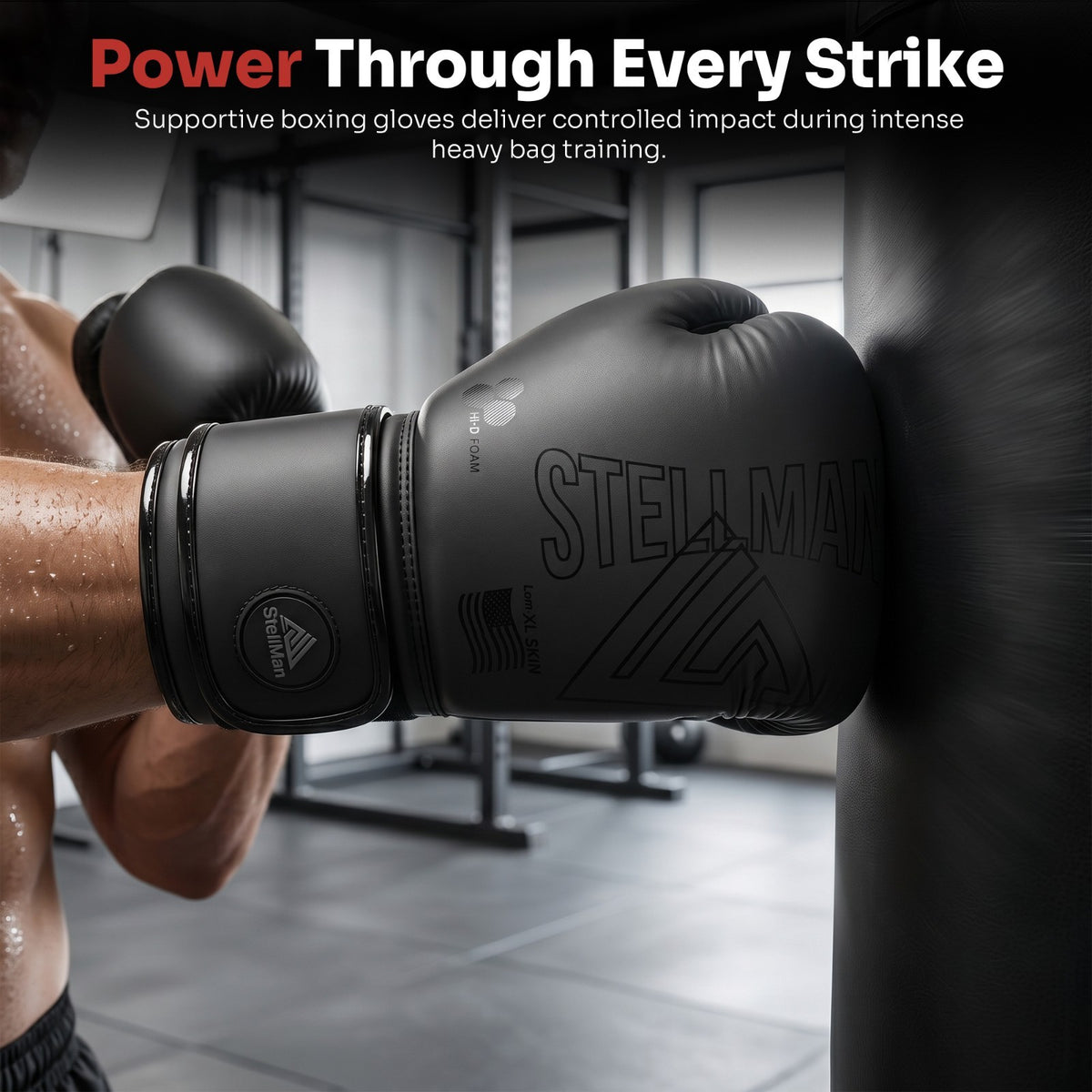 Black Boxing Gloves Sparring Kickboxing Punching Gear for Men Women