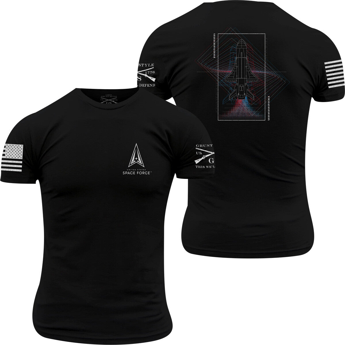 USSF Launch T-Shirt Black for Men and Women - Casual Athletic Tee
