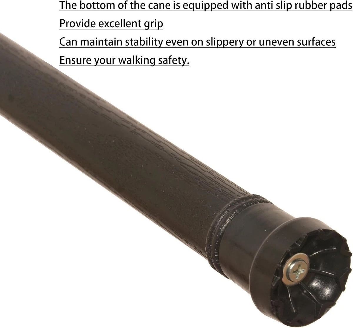 35-Inch Black Hiking Cane for Men Women Mountaineering Walking Support