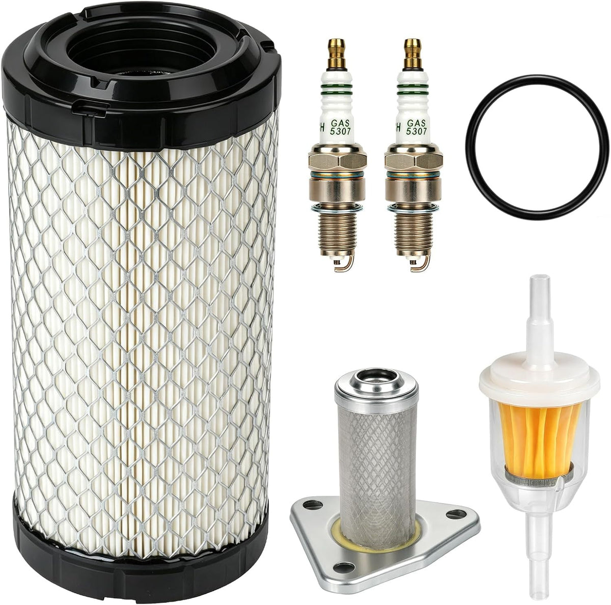 Golf Cart Tune Up Kit for EZGO TXT & ST350 Gas Models - Oil, Fuel & Air Filters, Spark Plugs