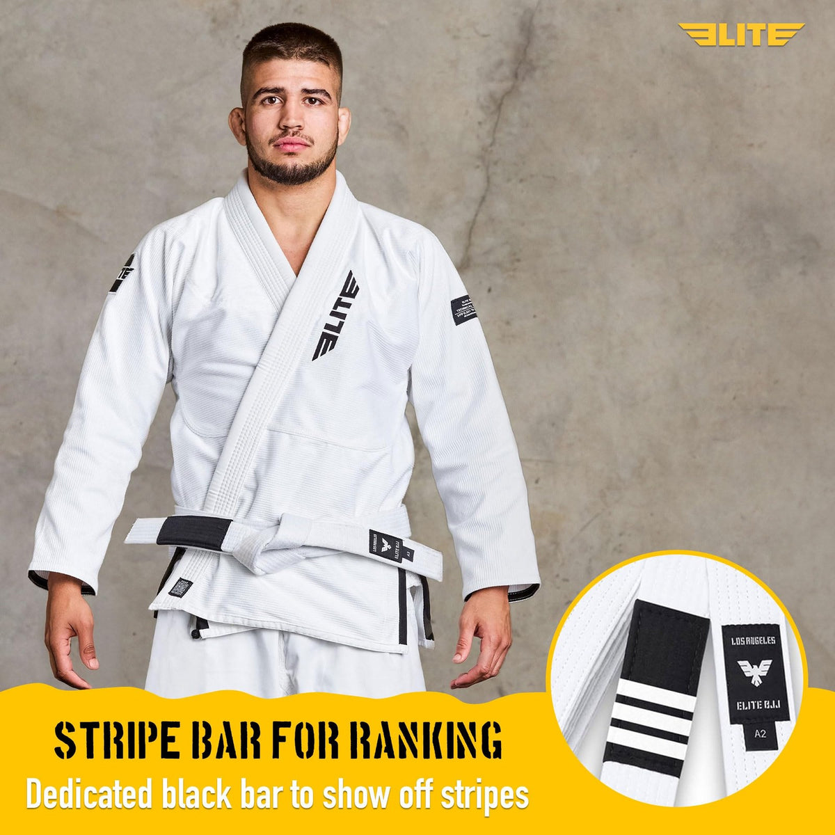 IBJJF Approved Brazilian Jiu Jitsu Belt for Adults Men & Women - Lightweight Cotton with Ranking Stripes