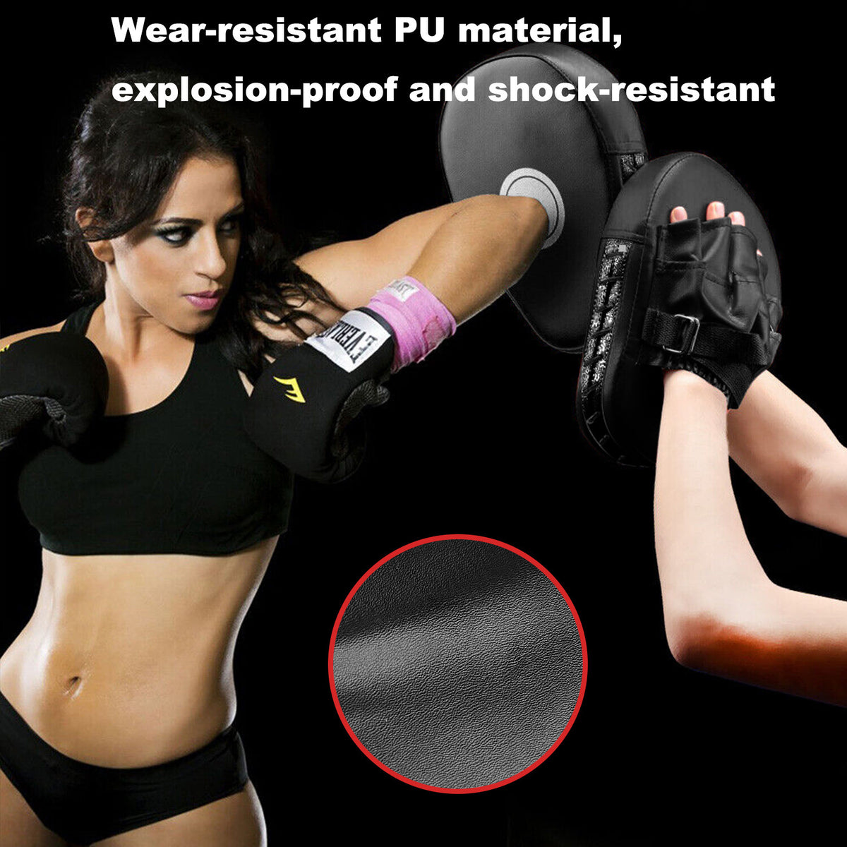 Sparring Boxing & Taekwondo Focus Pads Hand Targets - Impact-Resistant Leather