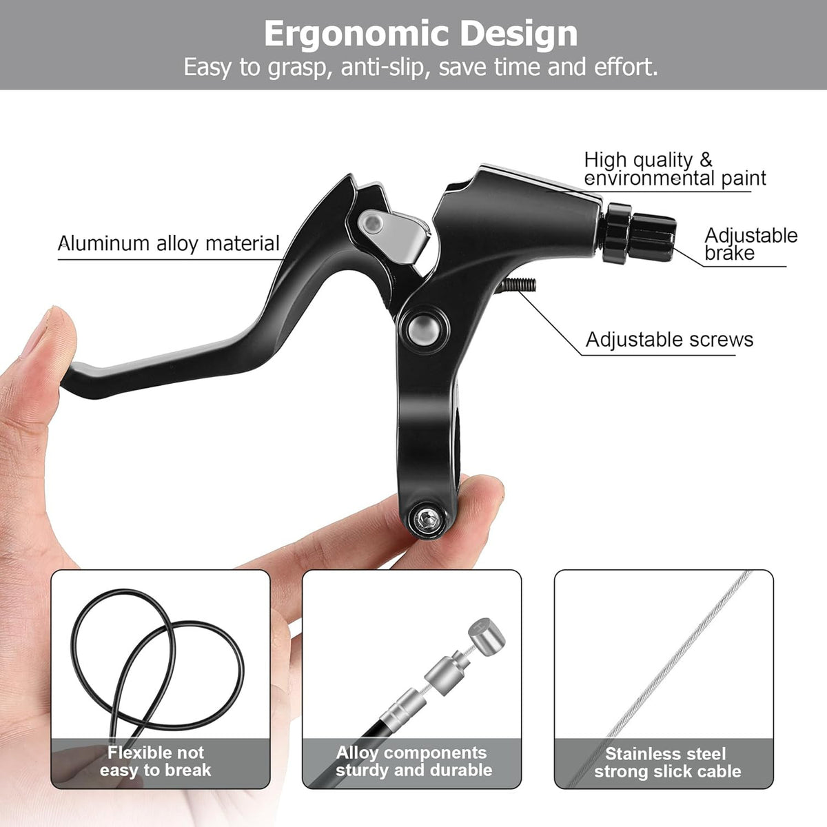 Complete Bike Brake Set with Cables for Mountain & Hybrid Bicycles