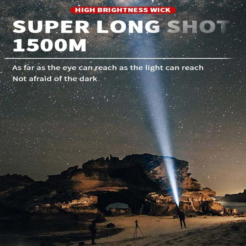 High Power Rechargeable LED Flashlight 2000000LM Waterproof 30W Tactical Torch