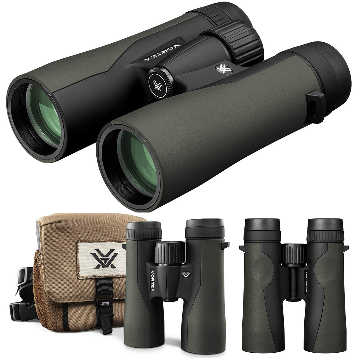 Binoculars 10x42 HD Waterproof Green Binoculars with Free Hat Bundle