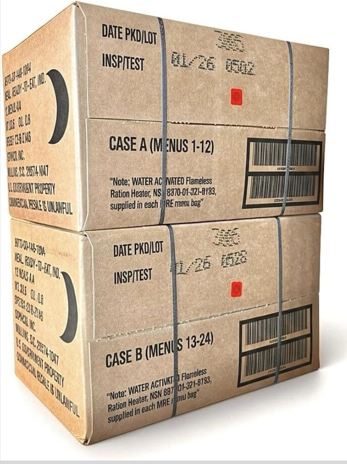 Military MRE Meals Case Pack - Ready to Eat Emergency Food - 24 Meals
