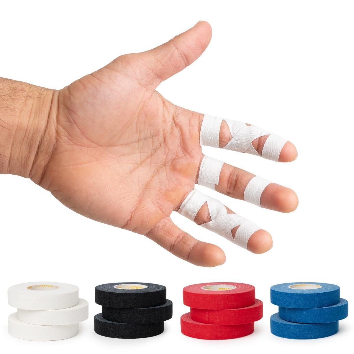Athletic Finger Tape for MMA, Judo, Wrestling & Climbing - 6 Rolls