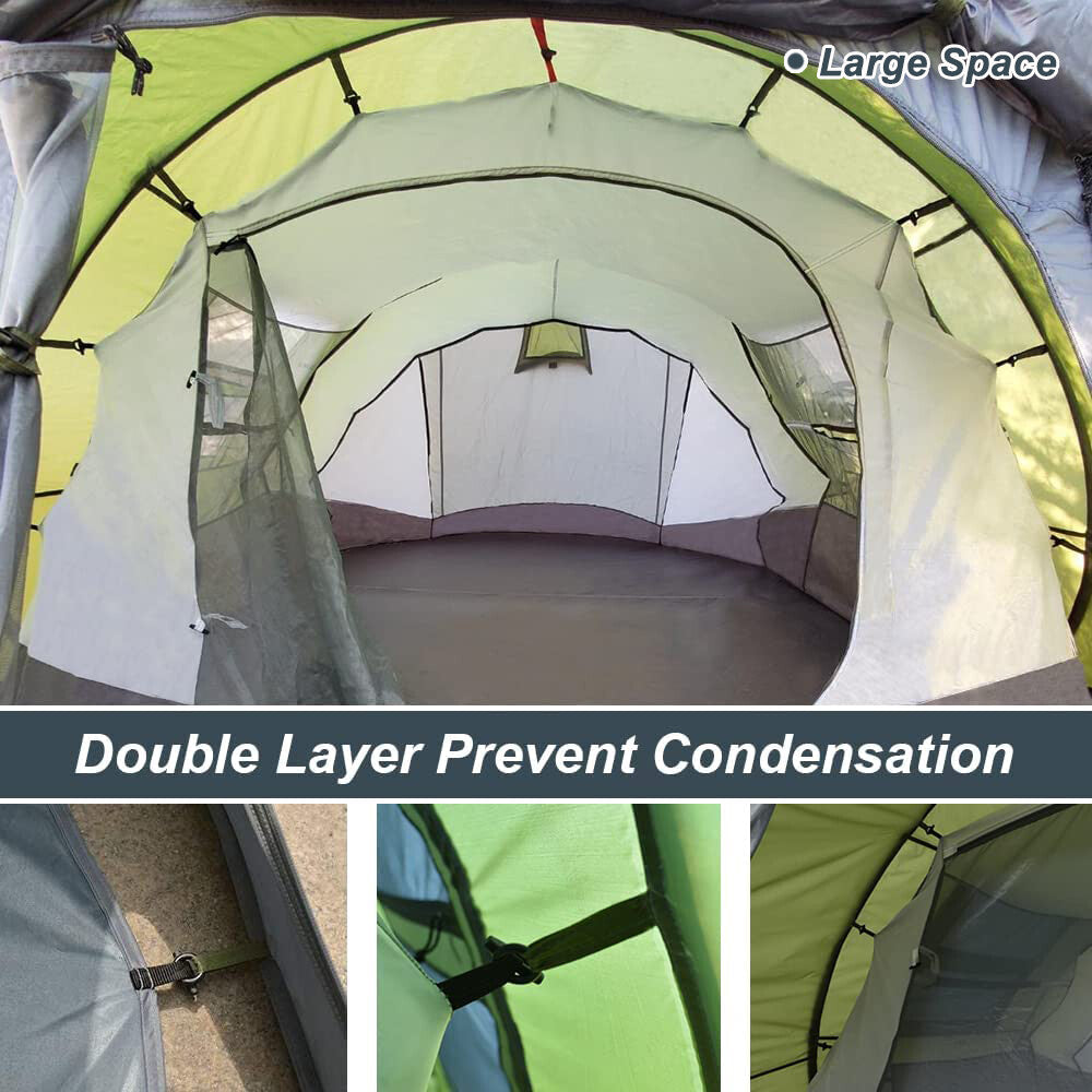 4-6 Person Waterproof Pop Up Camping Tent with Double Layer & Vestibule