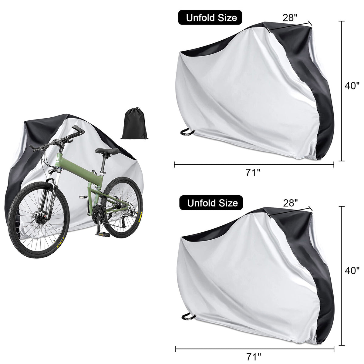 Outdoor Waterproof Bicycle Cover with Buckle - Dustproof & Sunproof for All Weather