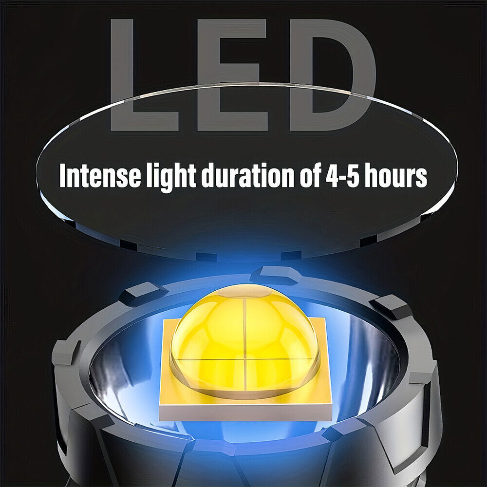 High-Power Handheld Rechargeable Flashlight 30 Million Lumens, Waterproof