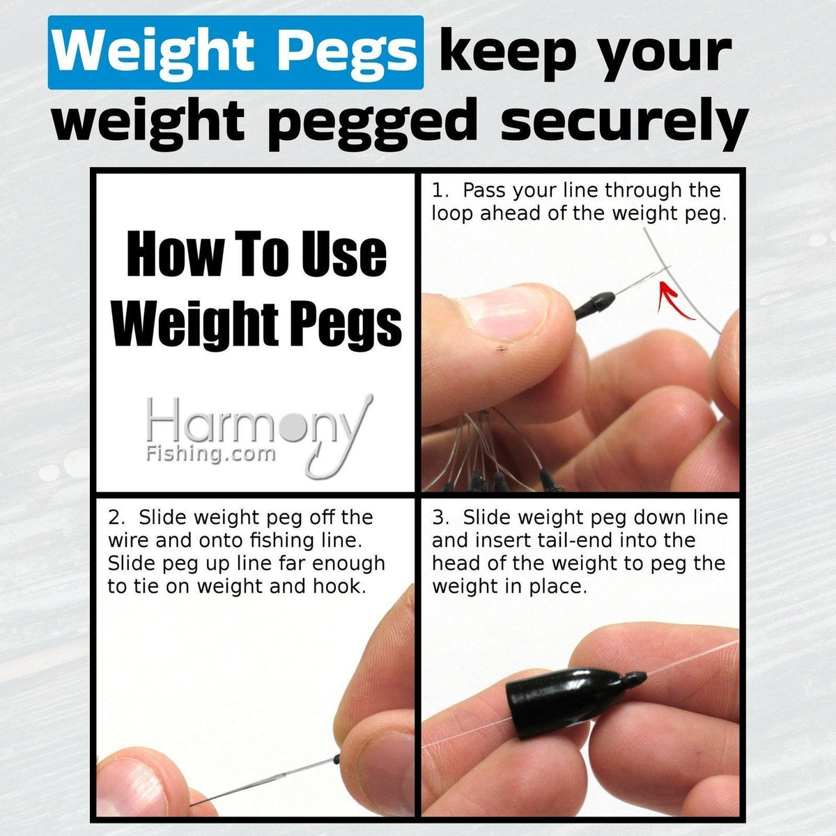 Fishing Weight Pegs for Worm and Flipping Weights - 80 Pegs Pack