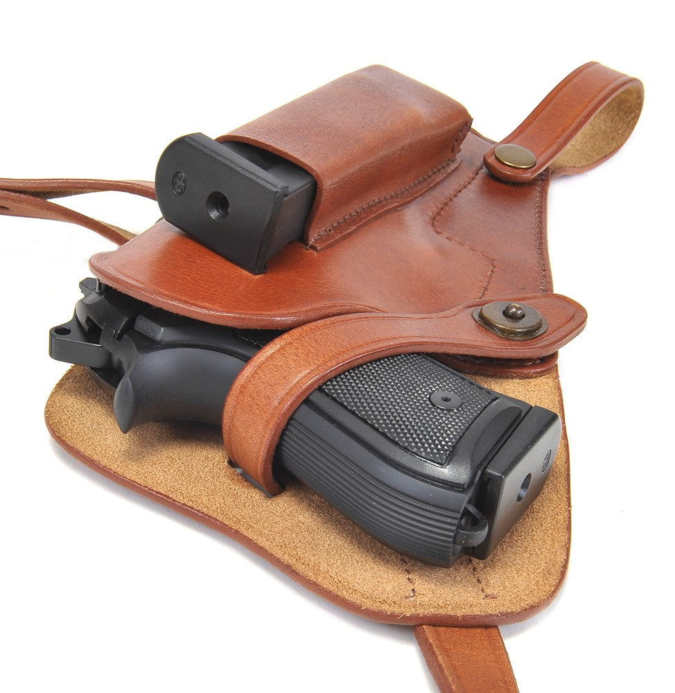Leather Shoulder Holster Fits Beretta 92FS Taurus PT92 with Magazine Pouch