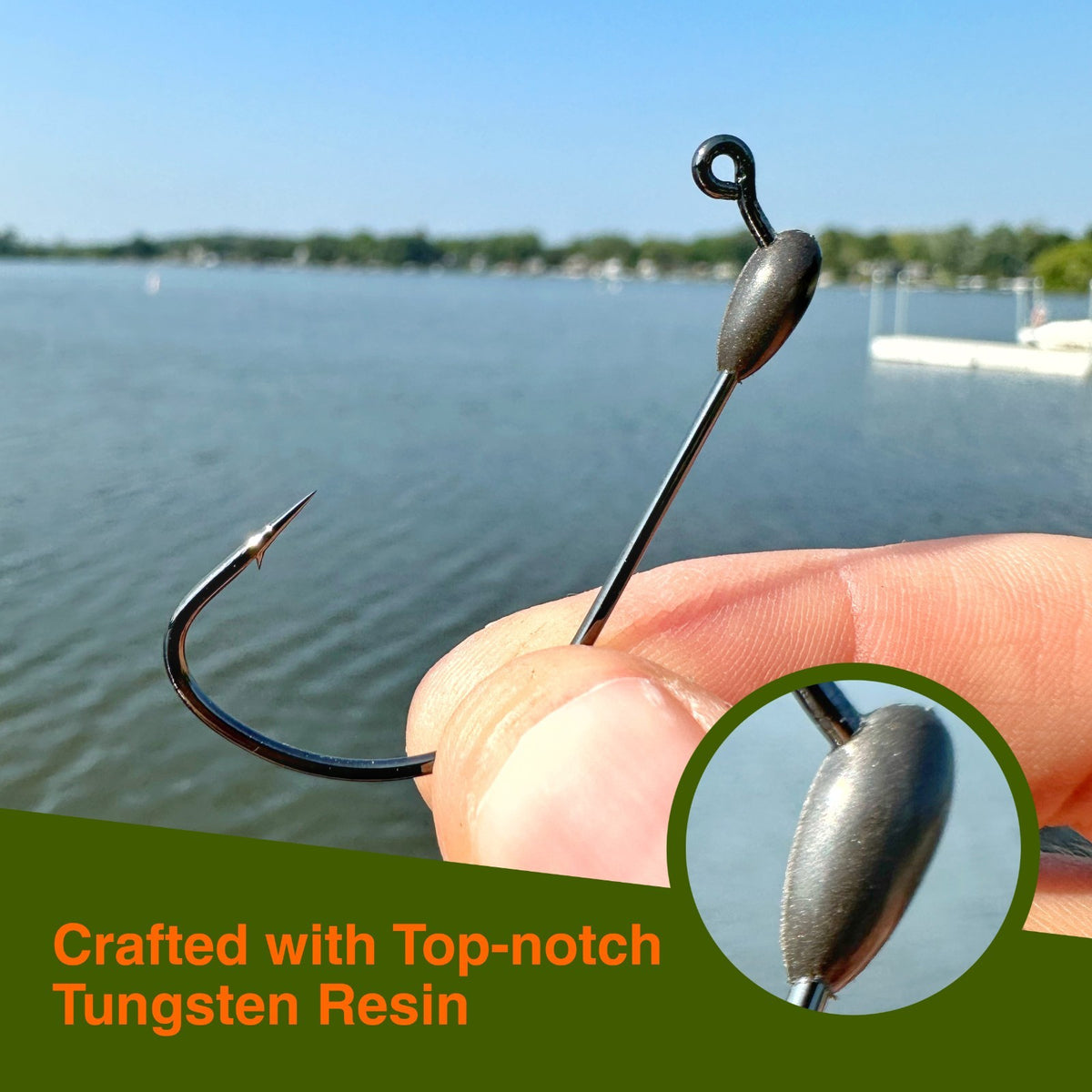 Reaction Tackle Tungsten Tube Jig Heads 5-Pack for Bass Fishing - Multiple Weights